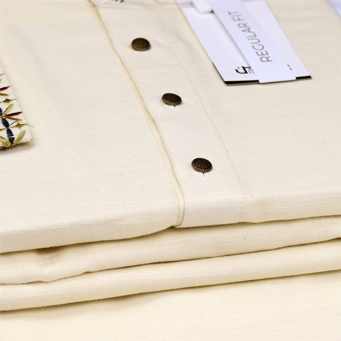 Khadi Panjabi - Zarik Embroidery