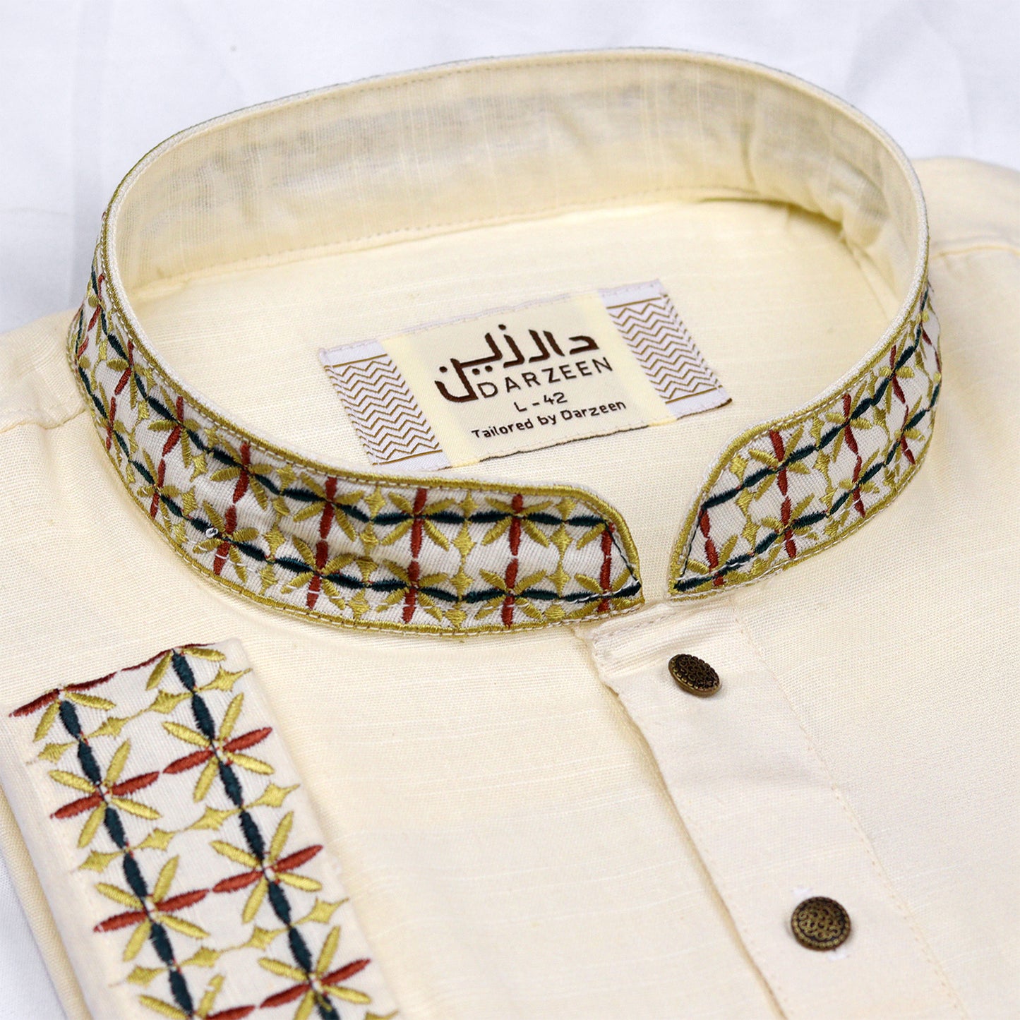 Khadi Panjabi - Zarik Embroidery