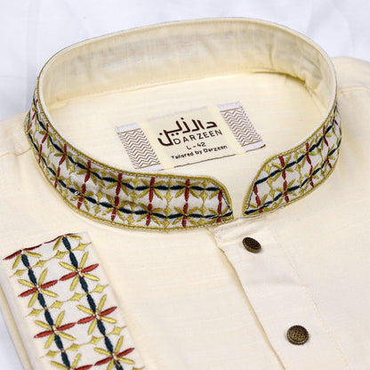 Khadi Panjabi - Zarik Embroidery