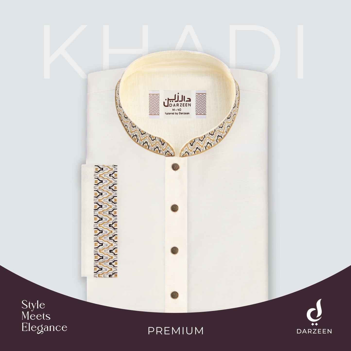 Khadi Panjabi - Iconic Embroidery