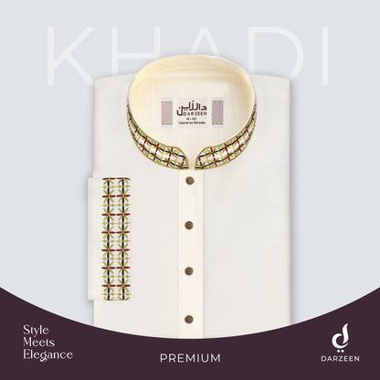 Khadi Panjabi - Zarik Embroidery