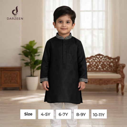 Kid's Premium Panjabi - Black